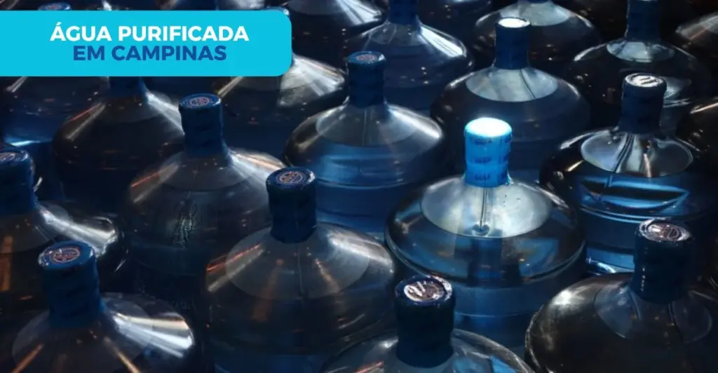 Galões de água mineral purificada armazenados em estoque, prontos para entrega em Campinas - SP