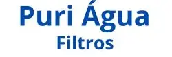 logo do site puria agua filtros, fundo branco com o nome do site escrito em azul